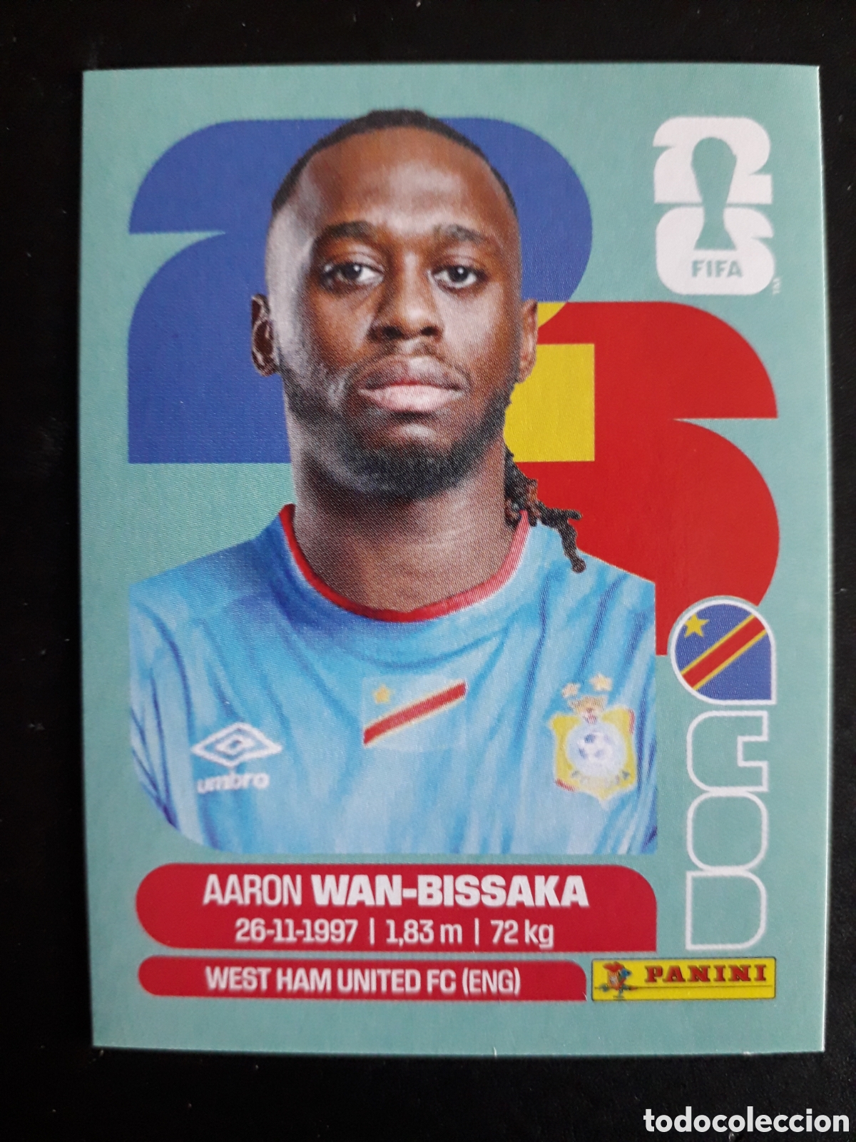 Fu&szlig;ball-Sticker: WAN BISSAKA CONGO COD 3 MUNDIAL F&Uacute;TBOL 2026 FIFA WORLD CUP PANINI SIN PEGAR PEDIDO M&Iacute;NIMO 3&euro;