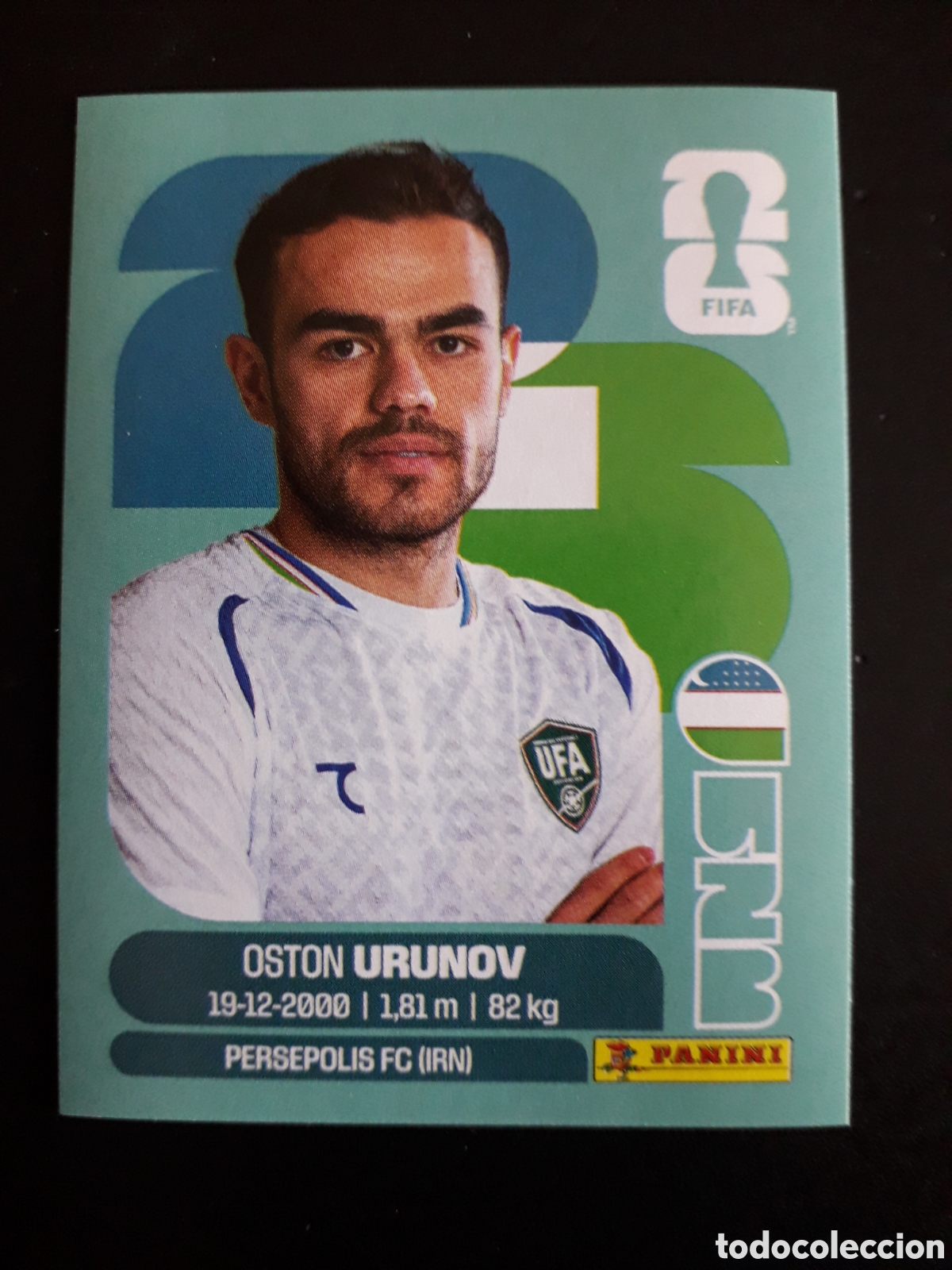 Figurine di Calcio: URUNOV UZBEKISTAN UZB 17 MUNDIAL F&Uacute;TBOL 2026 FIFA WORLD CUP PANINI SIN PEGAR PEDIDO M&Iacute;NIMO 3&euro;.