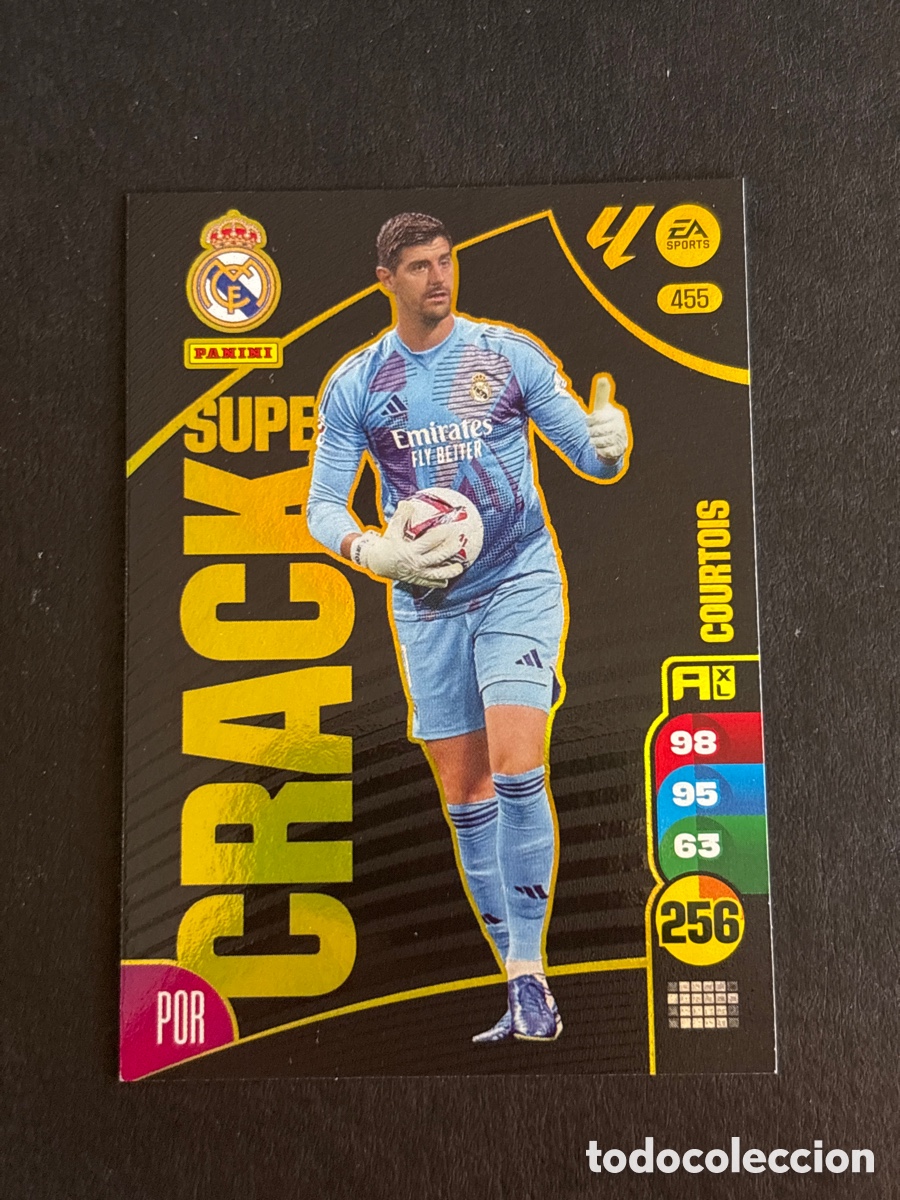 Cromos de f&uacute;tbol: 455 COURTOIS REAL MADRID SUPER CRACK FICHAS ALBUM ADRENALYN XL 2024 2025 24 25