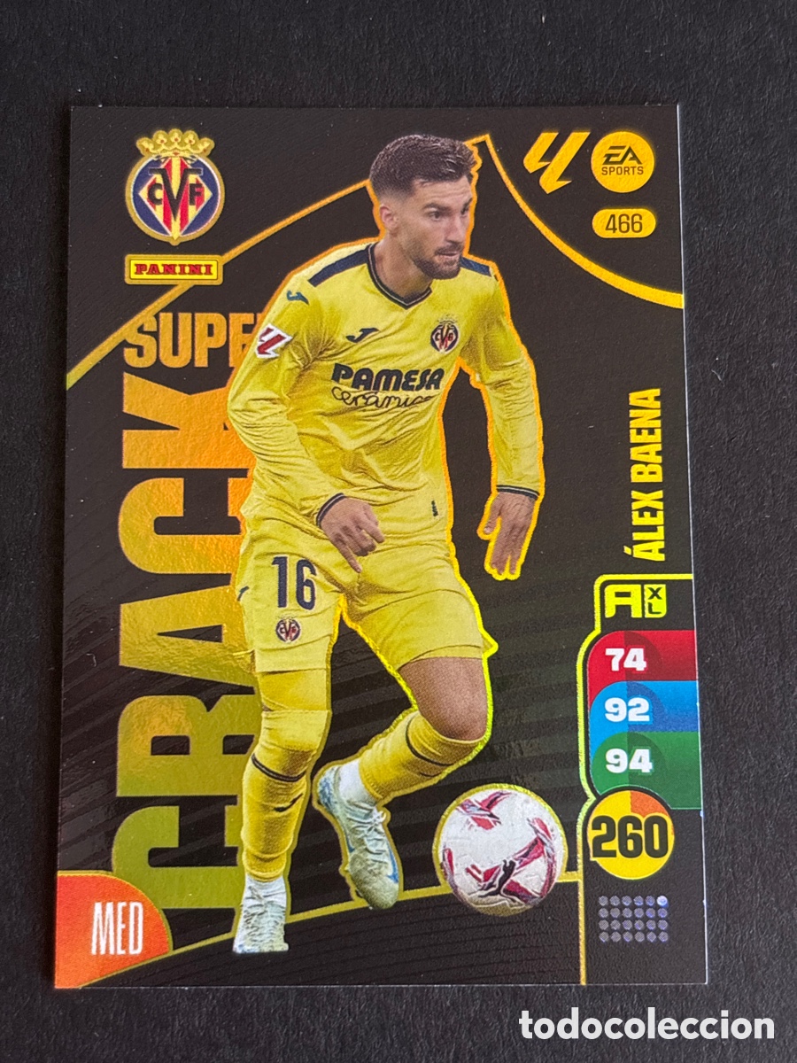 Football Stickers: 466 ALEX BAENA VILLARREAL CF SUPER CRACK FICHAS ALBUM ADRENALYN XL 2024 2025 24 25