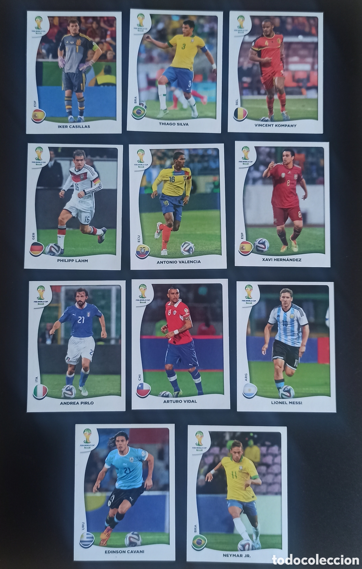 Cromos de f&uacute;tbol: Panini Mundial WC Brasil 2014 - extra update V1 al V11 - Especial VISA Ecuador