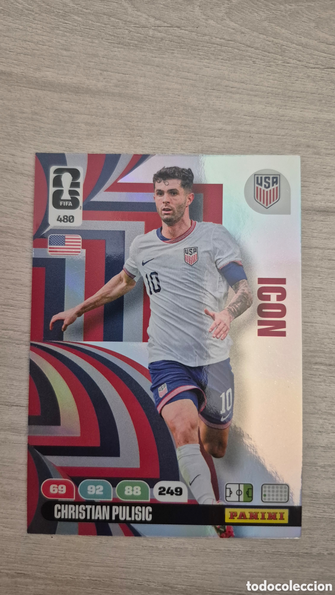 Cromos de f&uacute;tbol: N&deg;480 Icon Estados Unidos Pulisic Adrenalyn FIFA World Cup 2026