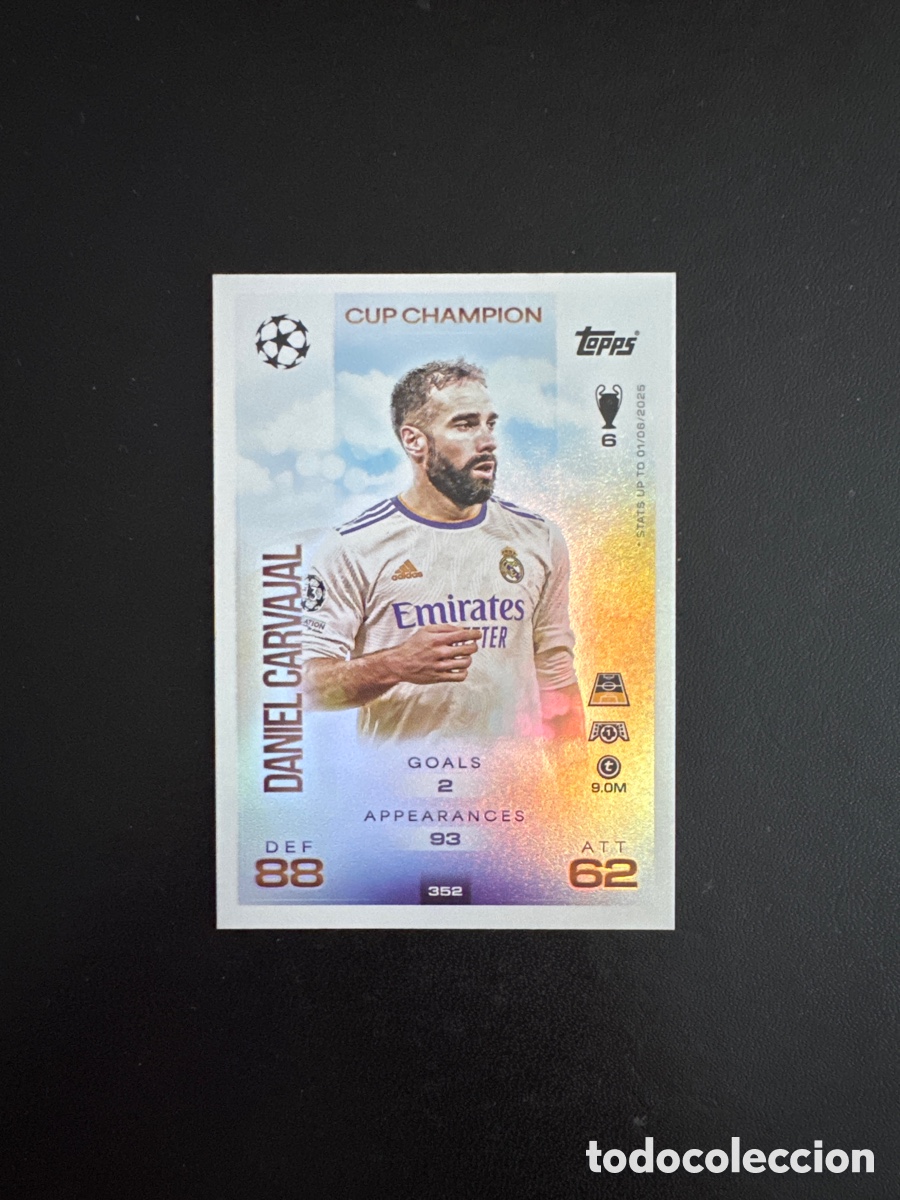 Cromos de Futebol: CARVAJAL CUP CHAMPION NUMERO 352 MATCH ATTAX 2025 2026