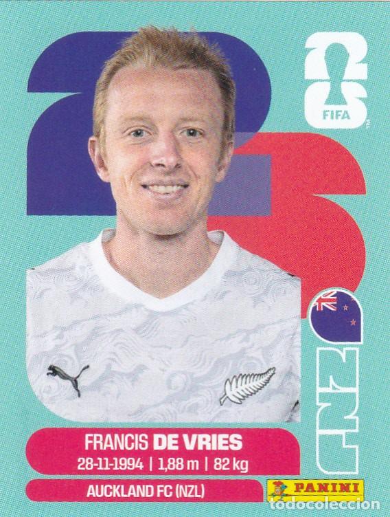 Cromos de f&uacute;tbol: FIFA WORLD CUP 2026 * DE VRIES N&ordm; 8 * DE NUEVA ZELANDA - NUEVO DE SOBRE (A-18)