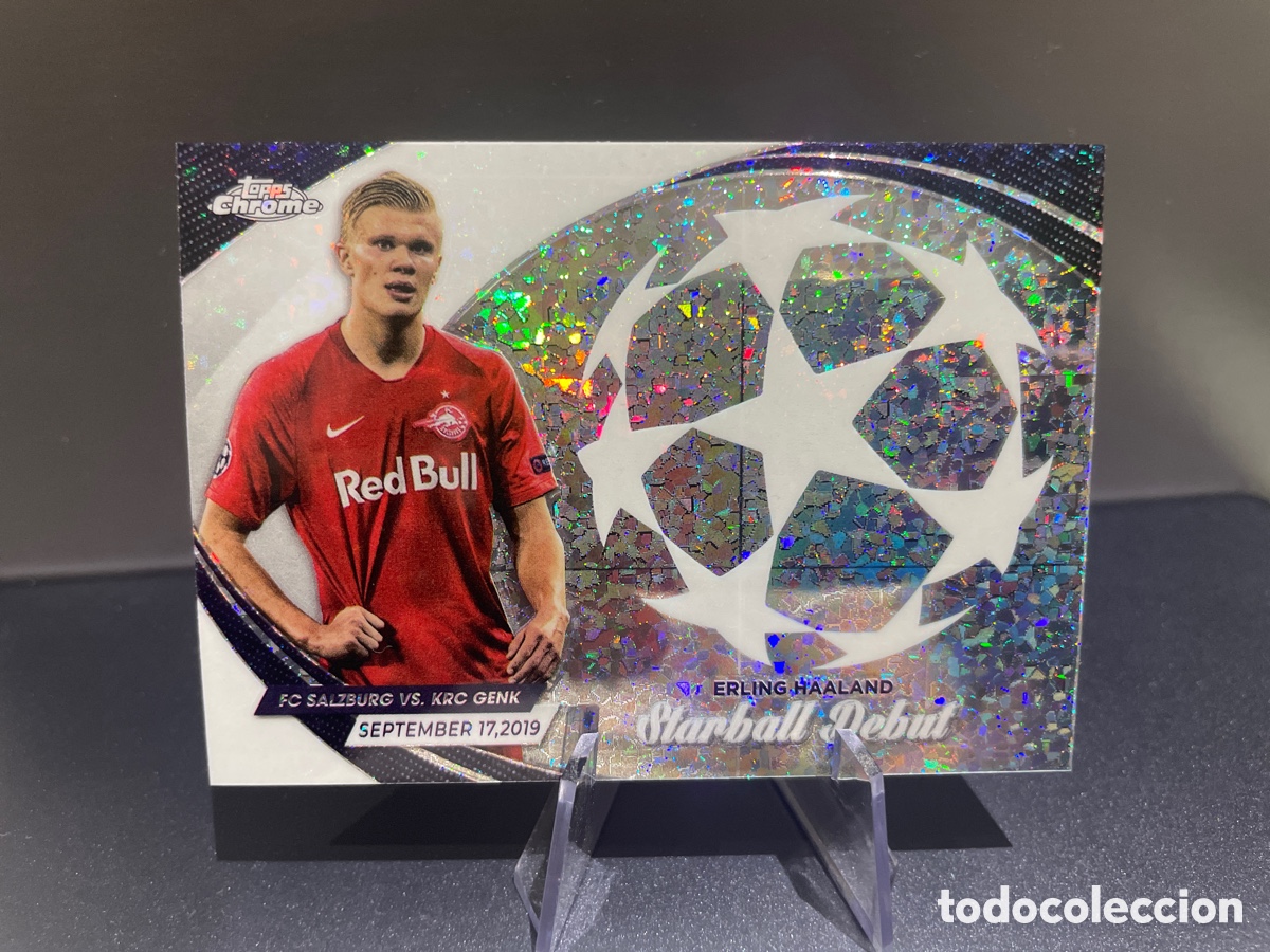 Figurine di Calcio: Erling Haaland SD-3 Starball Debut Topps Chrome 2023-24 Red Bull Salzburg