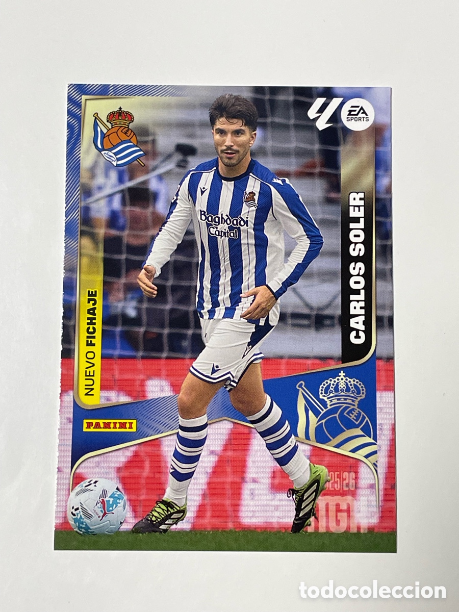 Cromos de f&uacute;tbol: Carlos Soler Real Sociedad Panini Megacracks 2025/26 #491 Nuevo fichaje.