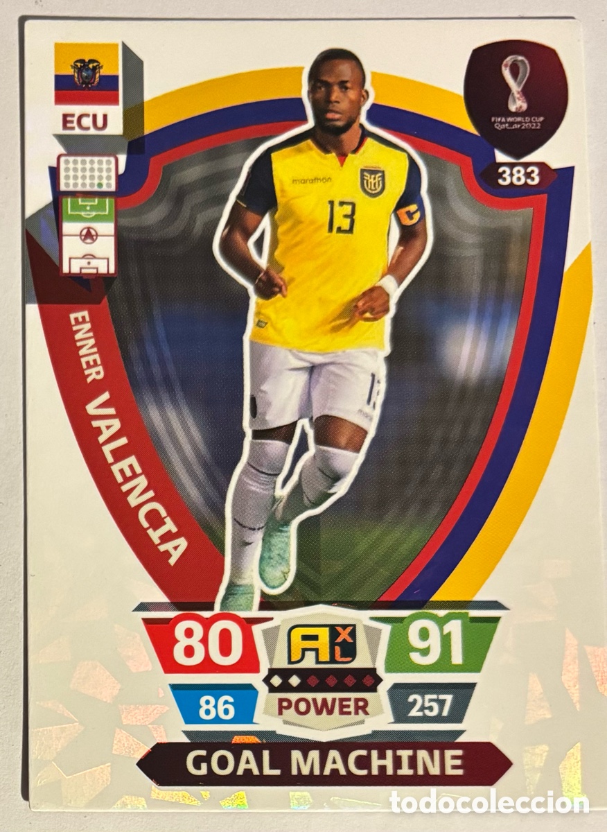 Cromos de f&uacute;tbol: ENNER VALENCIA (ECUADOR). CARTA GOAL MACHINE PANINI ADRENALYN XL QATAR FIFA WORLD CUP 2022. #383