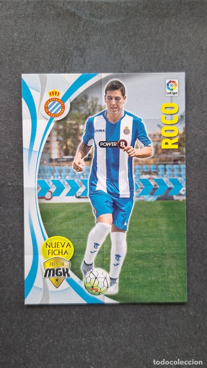 Cromos de f&uacute;tbol: L1 ROCO R. C. D. ESPA&Ntilde;OL NUEVA FICHA 196 BIS PANINI MEGACRACKS 2015 2016 15 16