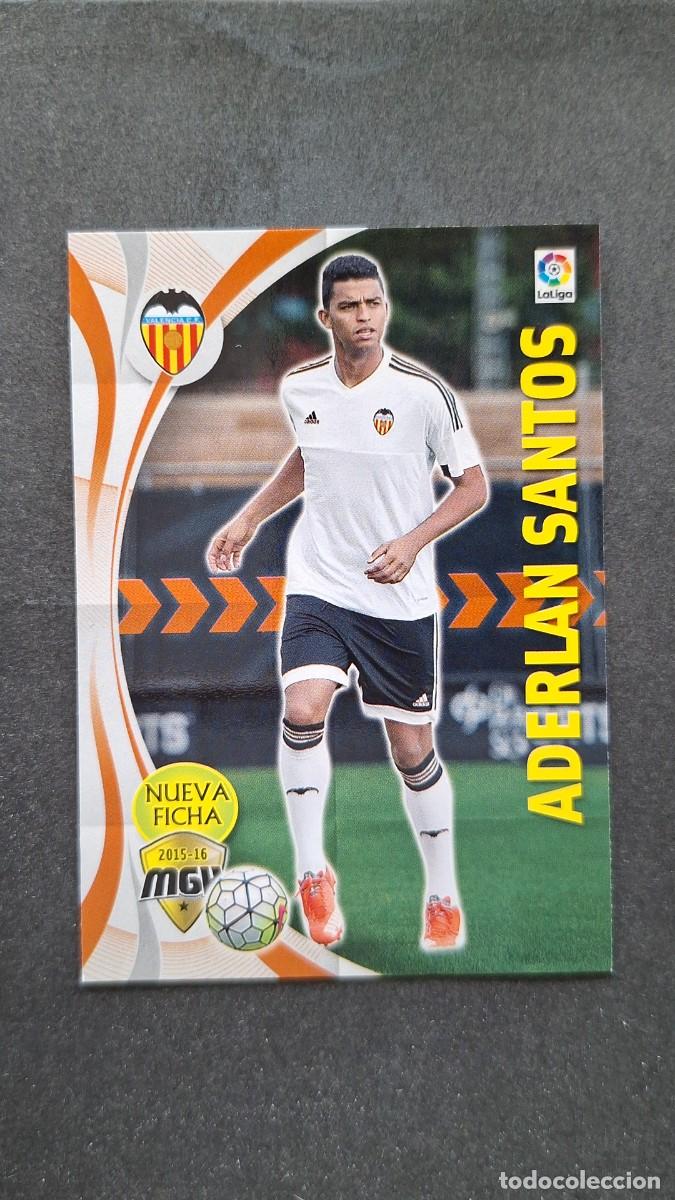 Cromos de f&uacute;tbol: L1 ADERLAN SANTOS VALENCIA C. F. NUEVA FICHA 494 BIS PANINI MEGACRACKS 2015 2016 15 16