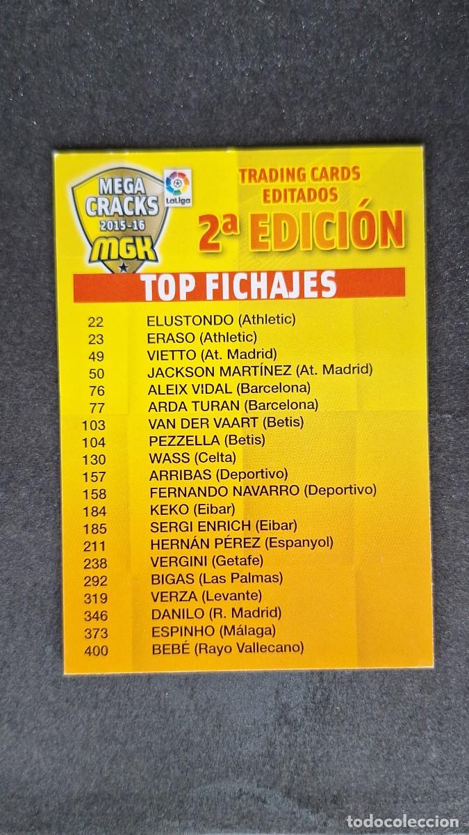 Cromos de f&uacute;tbol: L1 INDICE SEGUNDA 2&ordf; EDICION PANINI MEGACRACKS 2015 2016 15 16