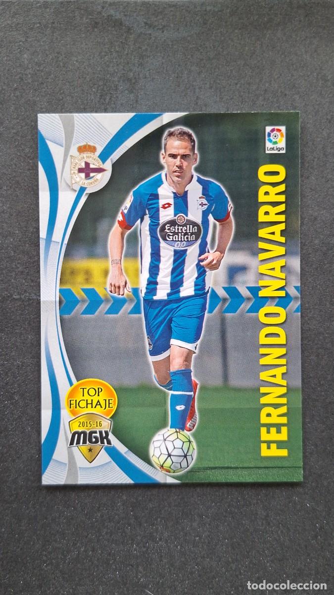 Cromos de f&uacute;tbol: L1 FERNANDO NAVARRO DEPORTIVO DE LA CORU&Ntilde;A TOP FICHAJE 158 PANINI MEGACRACKS 2015 2016 15 16