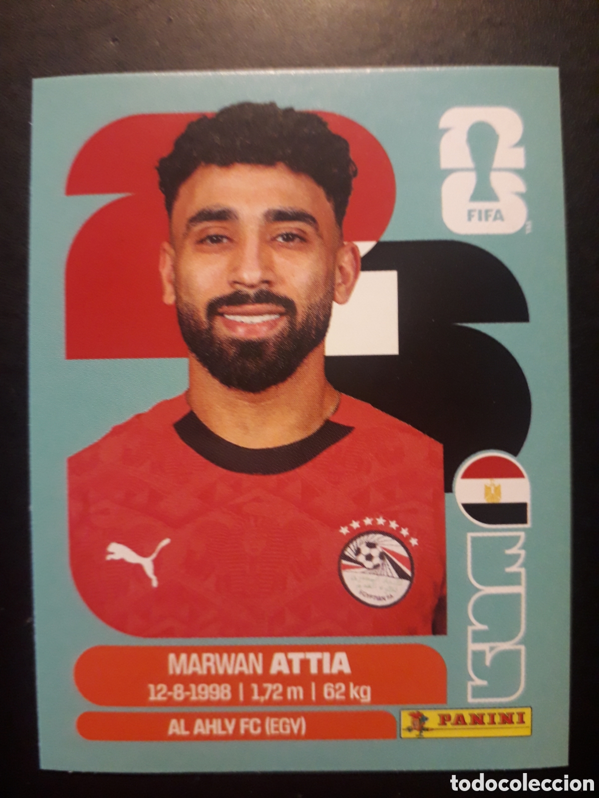 Fu&szlig;ball-Sticker: ATTIA EGIPTO EGY 10 MUNDIAL F&Uacute;TBOL 2026 FIFA WORLD CUP PANINI SIN PEGAR PEDIDO M&Iacute;NIMO 3&euro;.