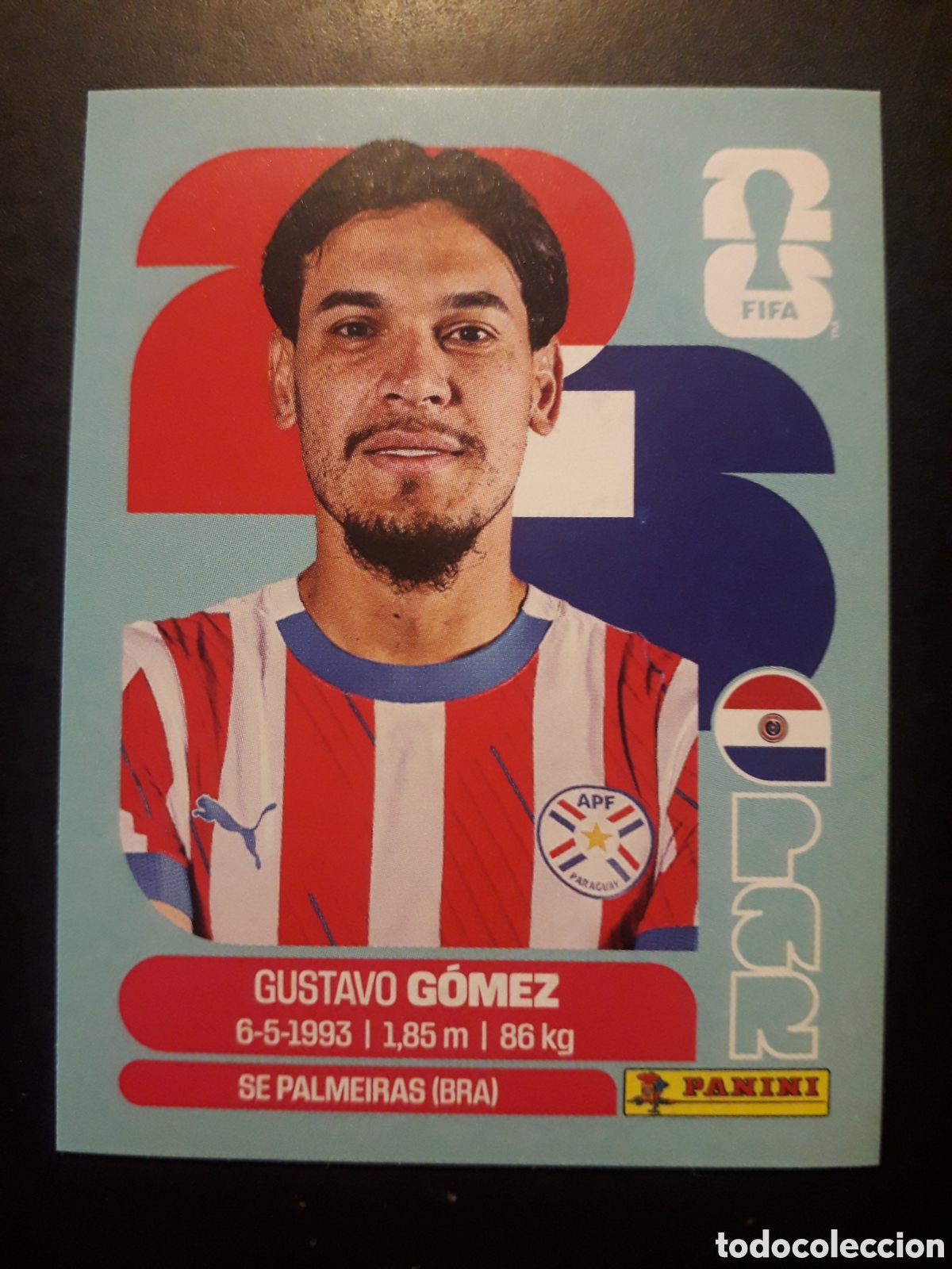 Cromos de Futebol: GUSTAVO G&Oacute;MEZ PARAGUAY PAR 4 MUNDIAL F&Uacute;TBOL 2026 FIFA WORLD CUP PANINI SIN PEGAR PEDIDO M&Iacute;NIMO 3&euro;.