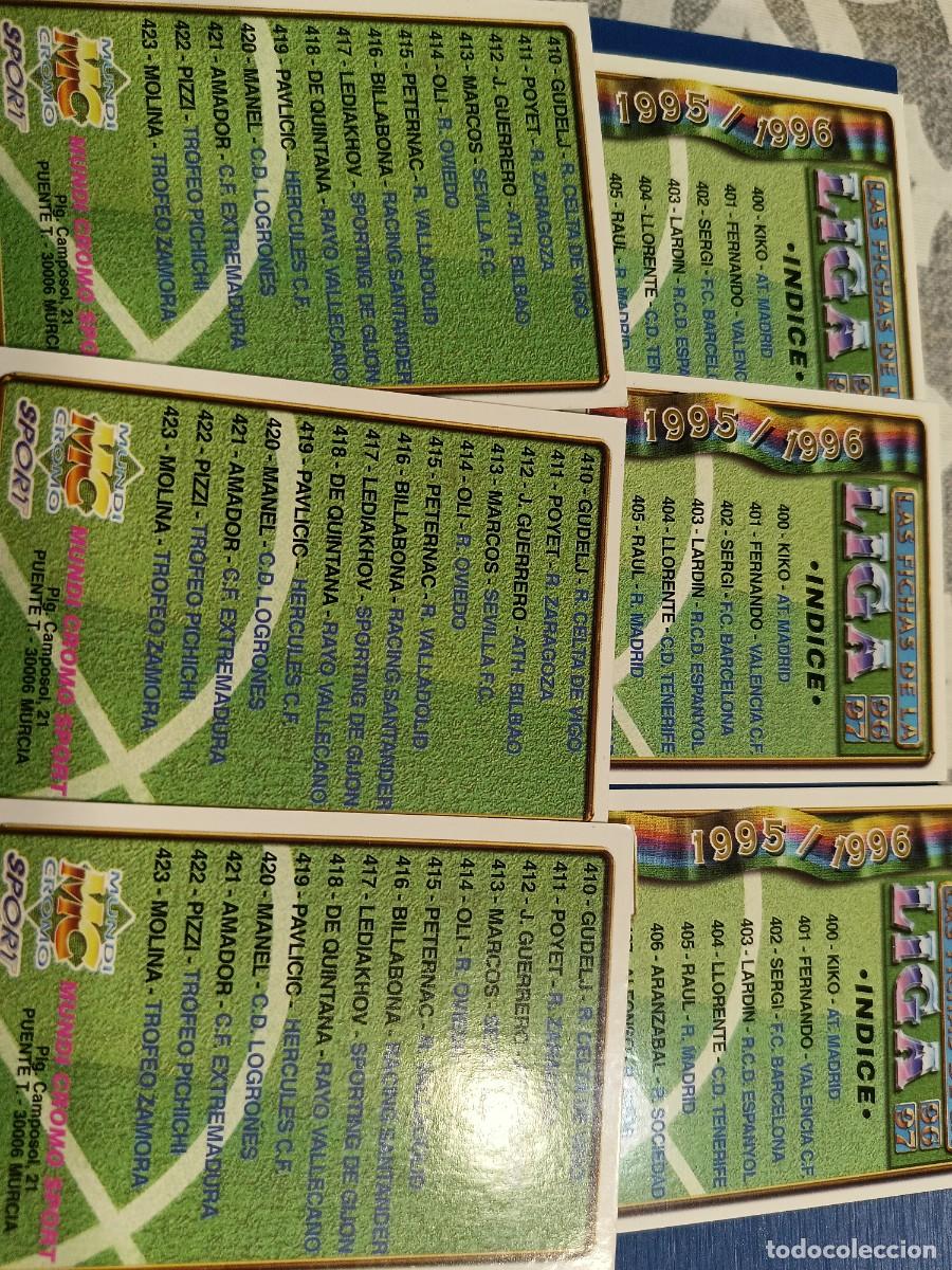 Cromos de f&uacute;tbol: Los Mejores. 6 Fichas liga 96/97