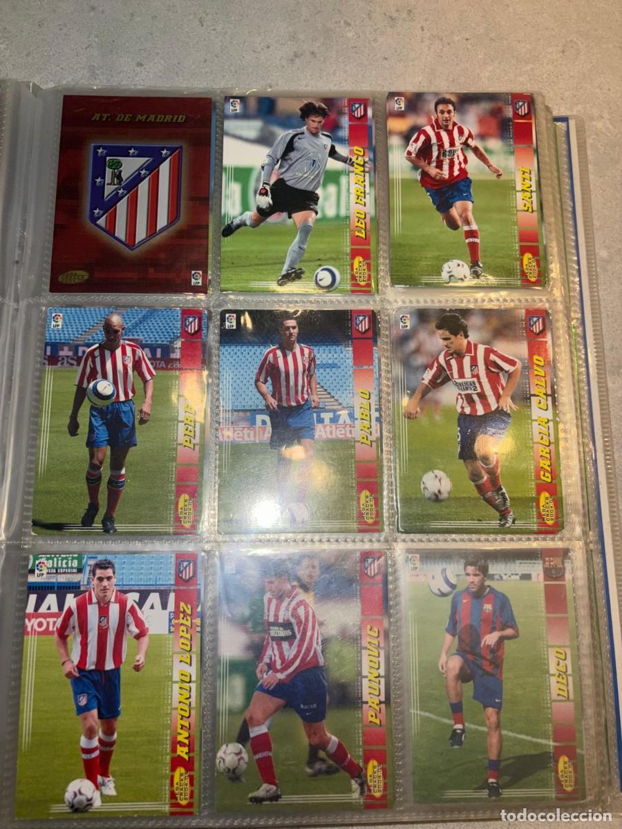 Cromos de f&uacute;tbol: Lote Atletico Madrid Megacracks Panini 2004-2005 Simeone. Perea. Escudo. Buen estado