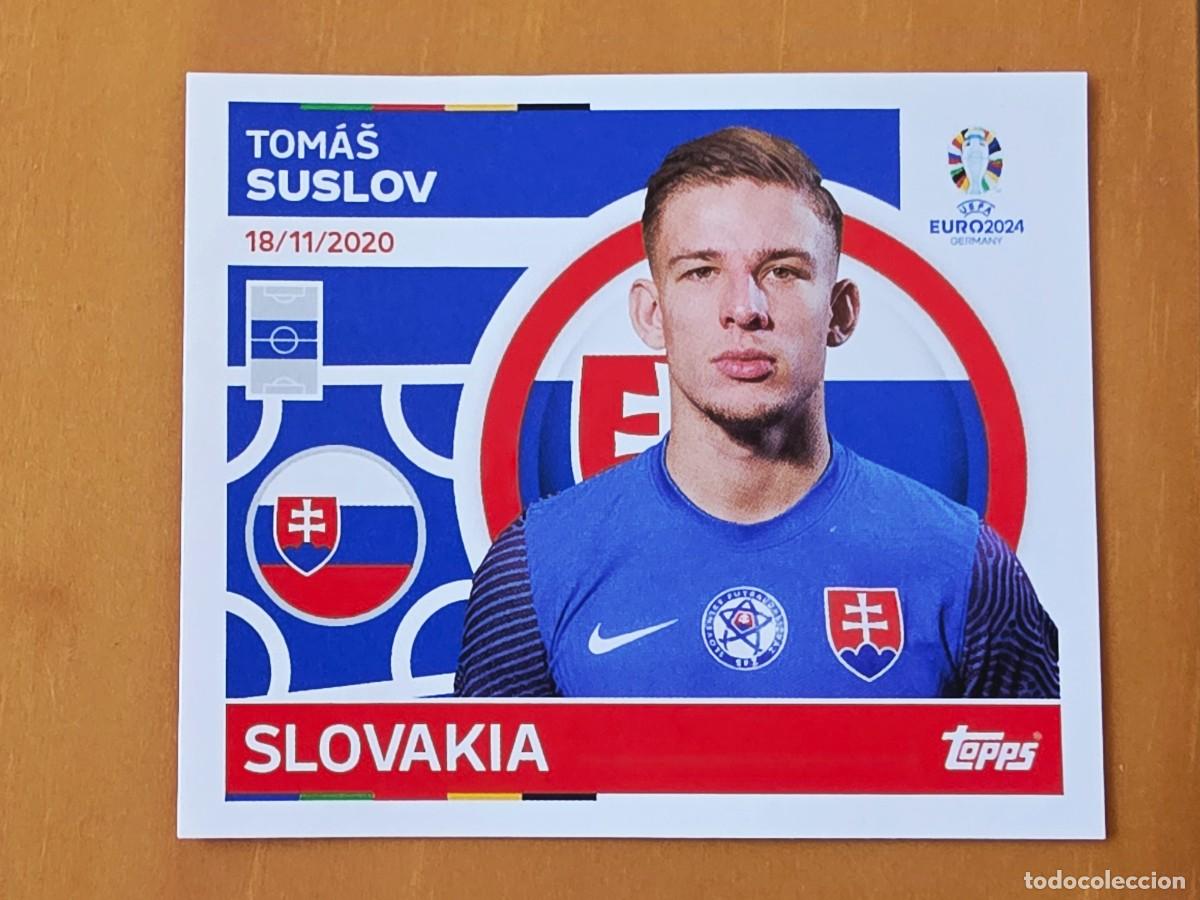 Figurine di Calcio: SVK 15 Tom&aacute;&scaron; Suslov, Eslovaquia, Topps UEFA Euro 2024, Eurocopa Germany 24 sticker