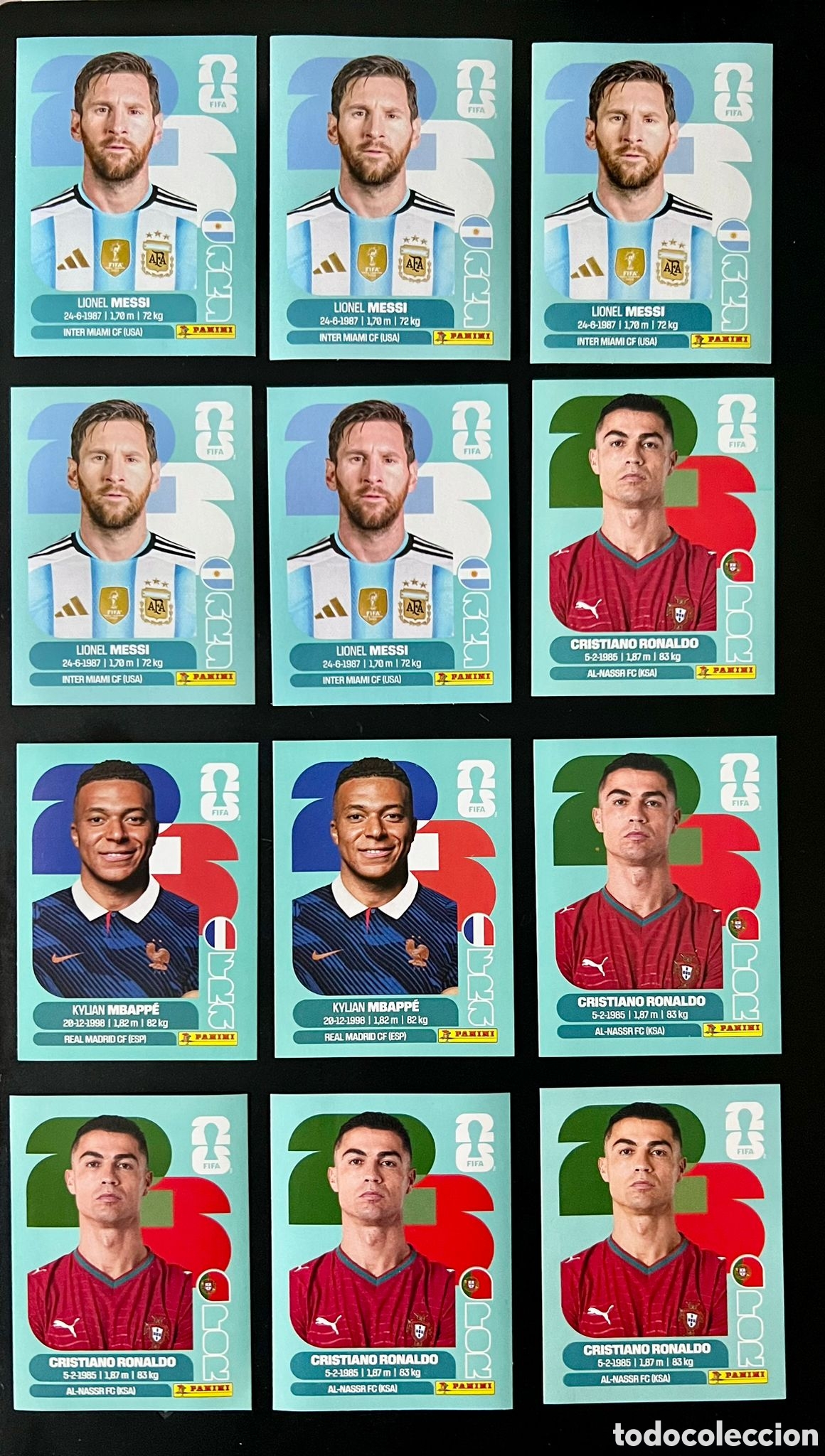 Fu&szlig;ball-Sticker: Messi Cristiano Ronaldo mbappe lote mundial 2026 12 cromos