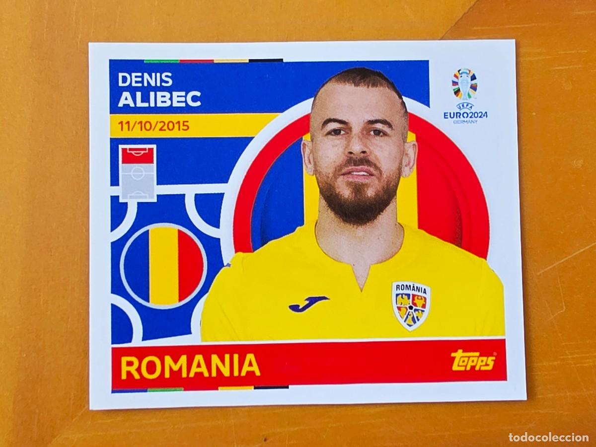 Cromos de f&uacute;tbol: ROM 19 Denis Alibec, Ruman&iacute;a, Topps UEFA Euro 2024, Eurocopa Germany 24 sticker