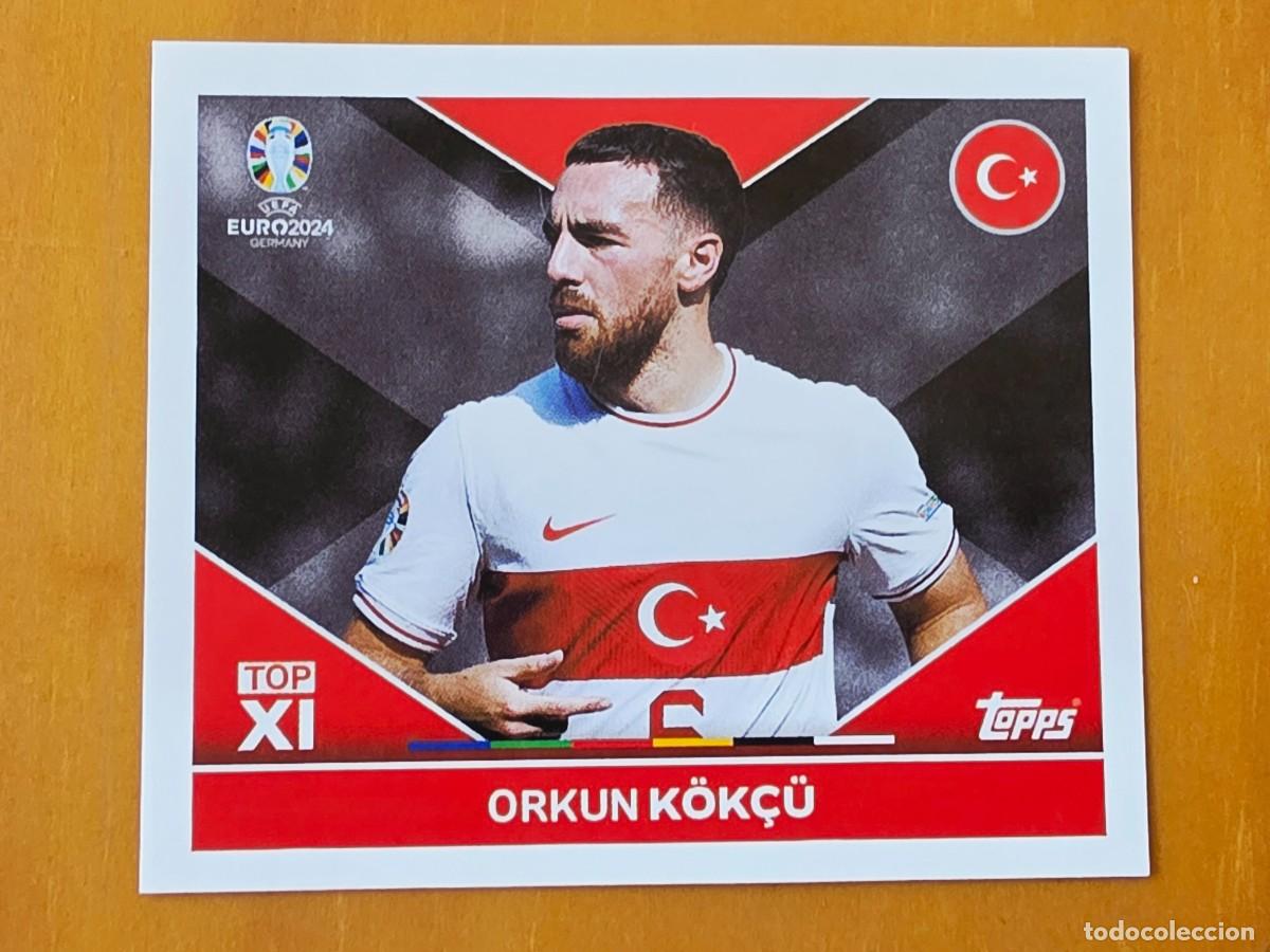 Cromos de f&uacute;tbol: TUR TOP 2 Orkun K&ouml;n&ccedil;u, Turqu&iacute;a Top XI, Topps UEFA Euro 2024, Eurocopa Germany 24 sticker