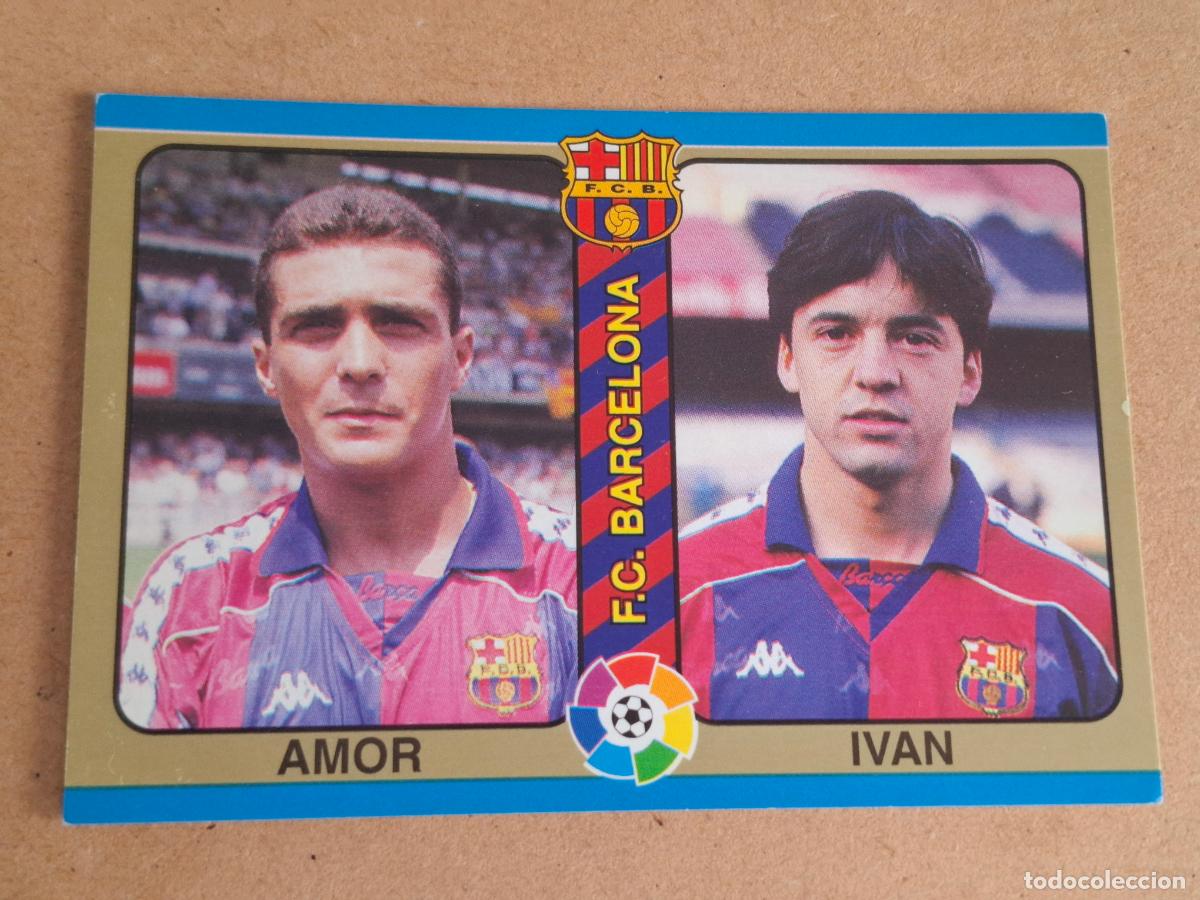 Fu&szlig;ball-Sticker: F&Uacute;TBOL TOTAL LIGA 94 95 1994 1995 - MUNDICROMO - 7 AMOR / IV&Aacute;N - FC. BARCELONA - CP9