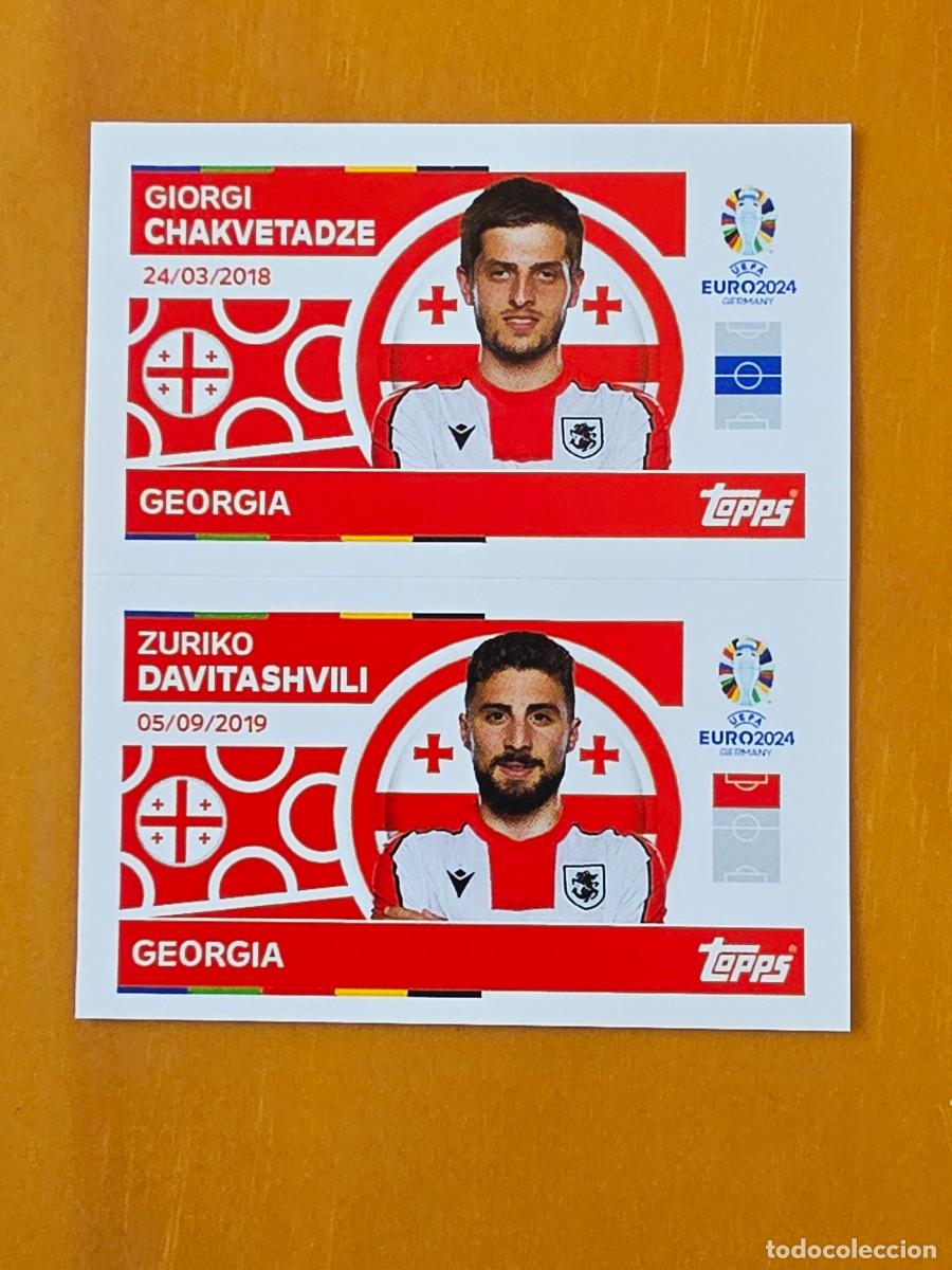 Fu&szlig;ball-Sticker: GEO 12 y 13 Chakvetadze / Davitashvili, Georgia, Topps UEFA Euro 2024, Eurocopa Germany 24 sticker