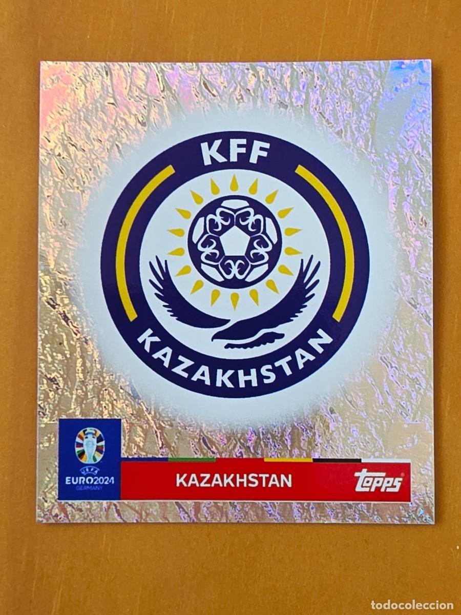Cromos de f&uacute;tbol: KAZ 1 Escudo logo Kazajist&aacute;n, Topps UEFA Euro 2024, Eurocopa Germany 24 sticker