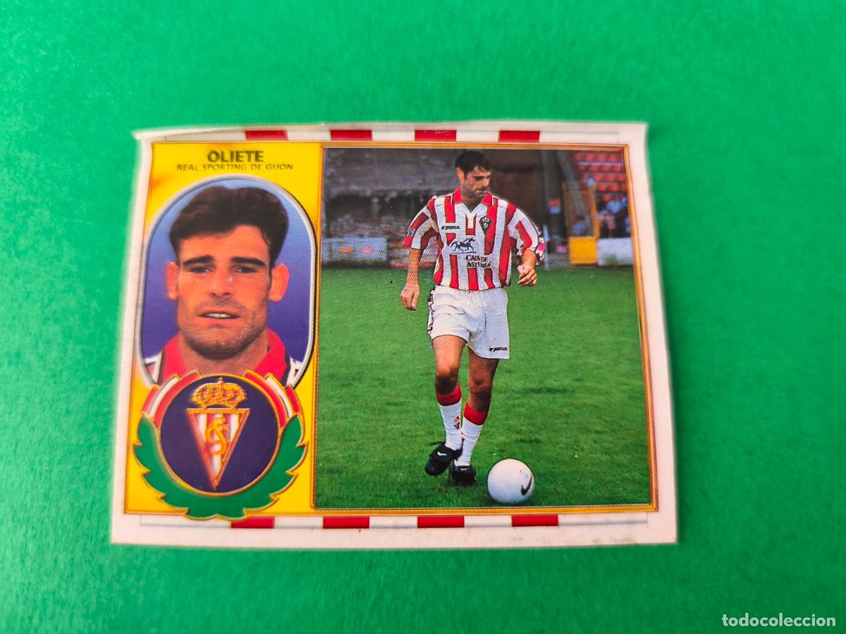 Cromos de f&uacute;tbol: CROMO FUTBOL OLIETE SPORTING DE GIJON COLOCA VENTANILLA SUPERIOR LIGA ESTE 1996-1997/96-97