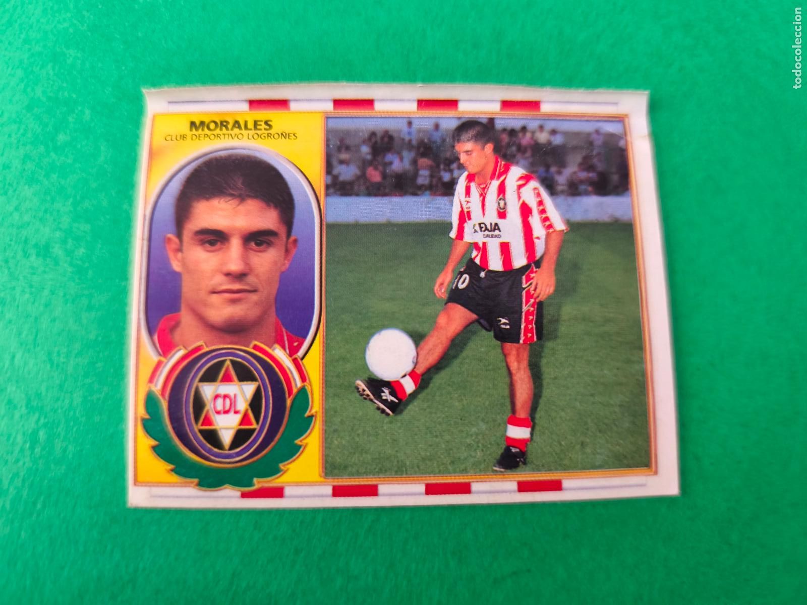 Figurine di Calcio: CROMO FUTBOL MORALES C.D. LOGRO&Ntilde;ES COLOCA VENTANILLA SUPERIOR LIGA ESTE 1996-1997/96-97