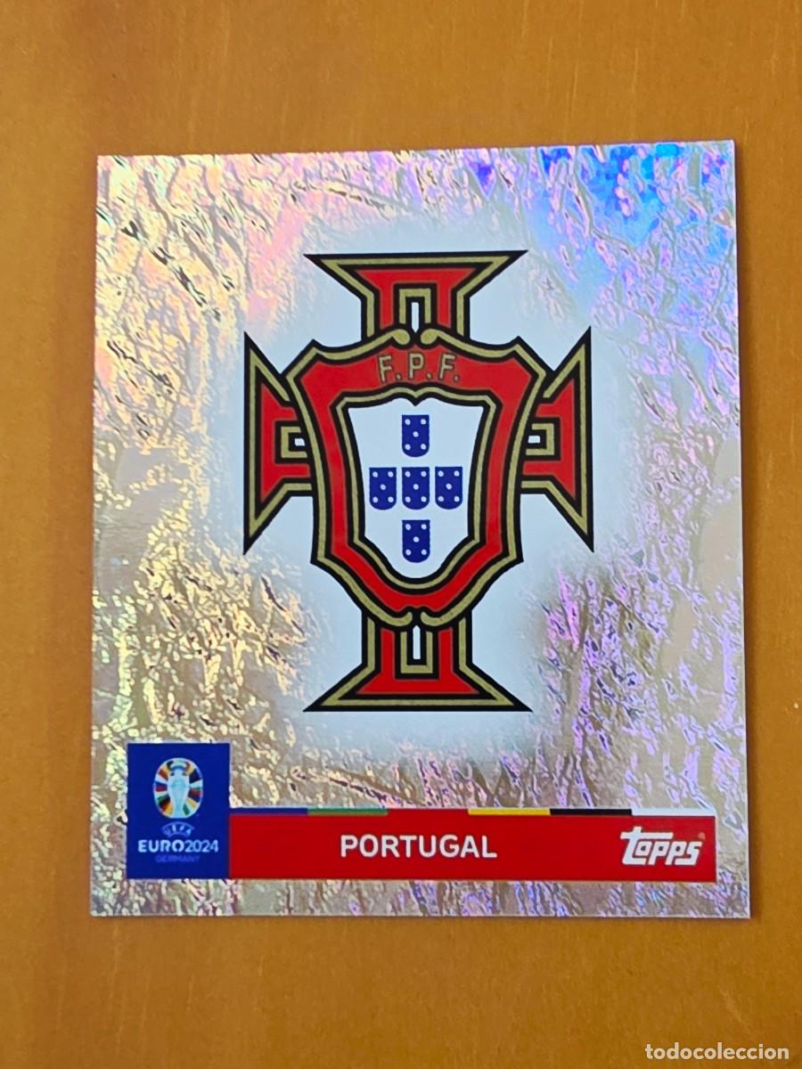 Cromos de f&uacute;tbol: POR 1 Escudo logo Portugal, Topps UEFA Euro 2024, Eurocopa Germany 24 sticker