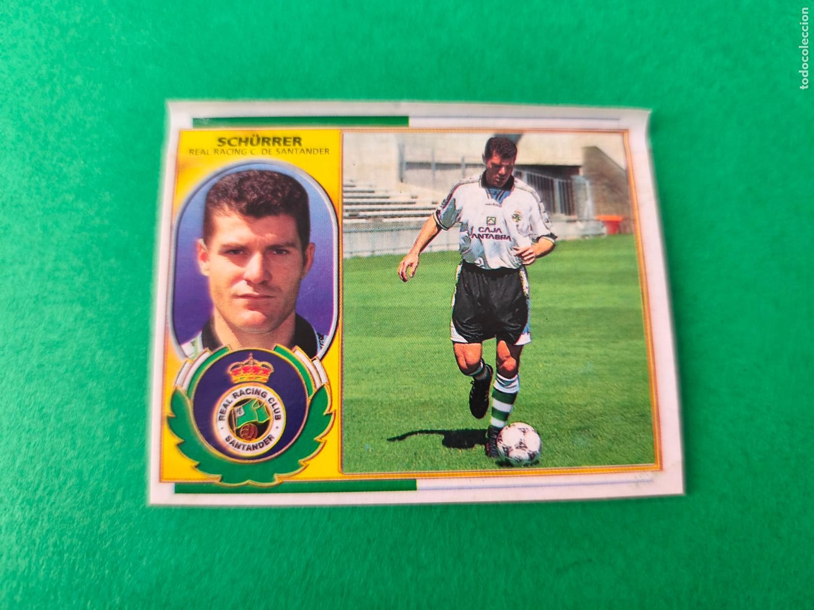 Cromos de f&uacute;tbol: CROMO FUTBOL SCH&Uuml;RRER RACING DE SANTANDER COLOCA VENTANILLA SUPERIOR LIGA ESTE 1996-1997/96-97