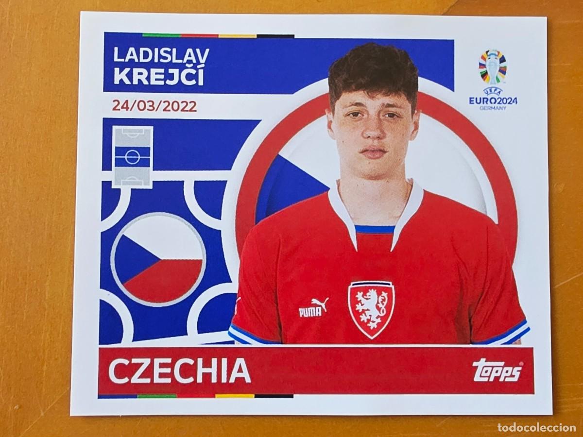 Cromos de f&uacute;tbol: CZE 12 Ladislav Krejč&iacute;, Rep&uacute;blica Checa Chequia, Topps UEFA Euro 2024, Eurocopa Germany 24 sticker