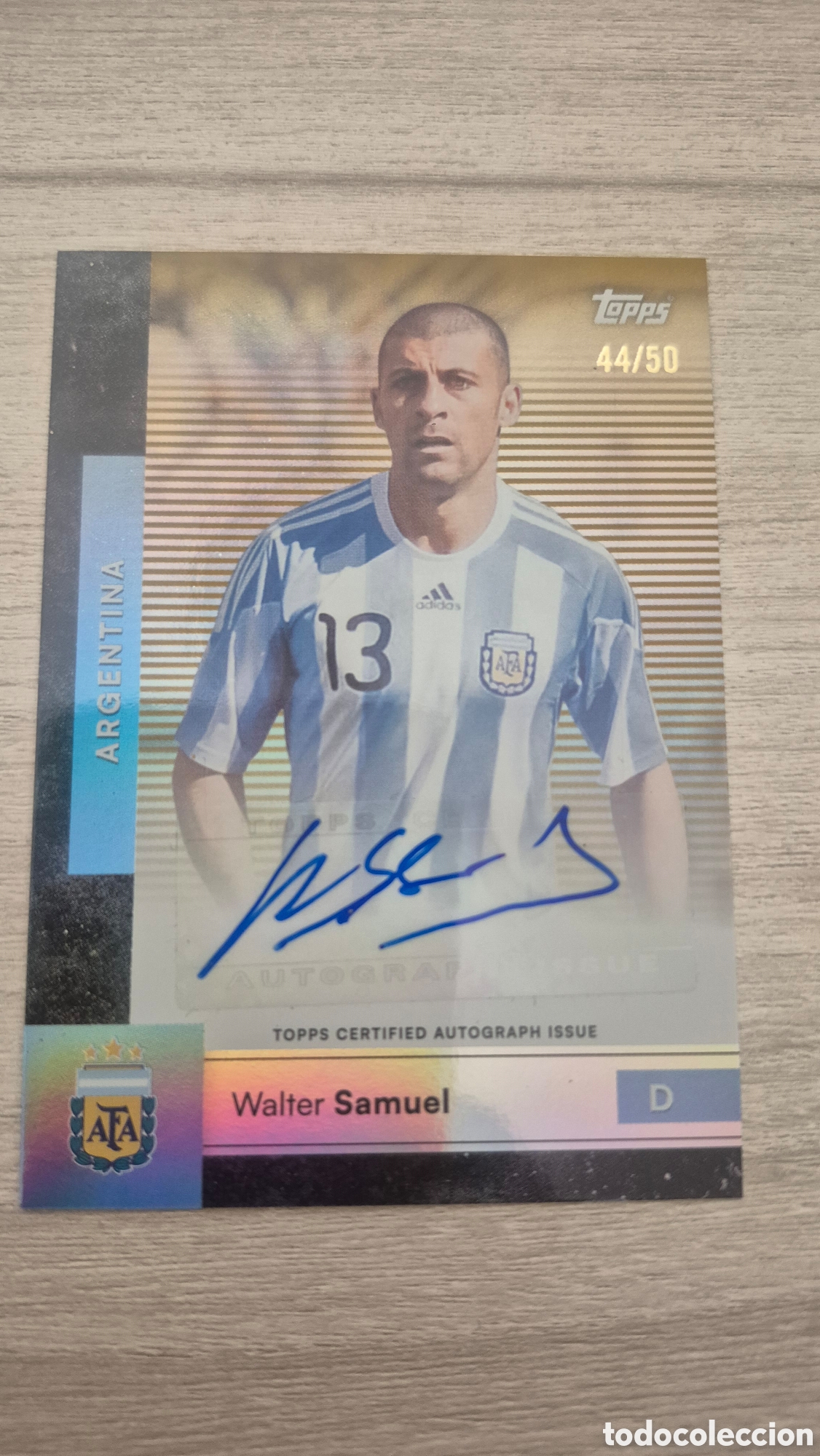 Cromos de f&uacute;tbol: Walter Samuel Auto /50 Team Set Argentina 2026