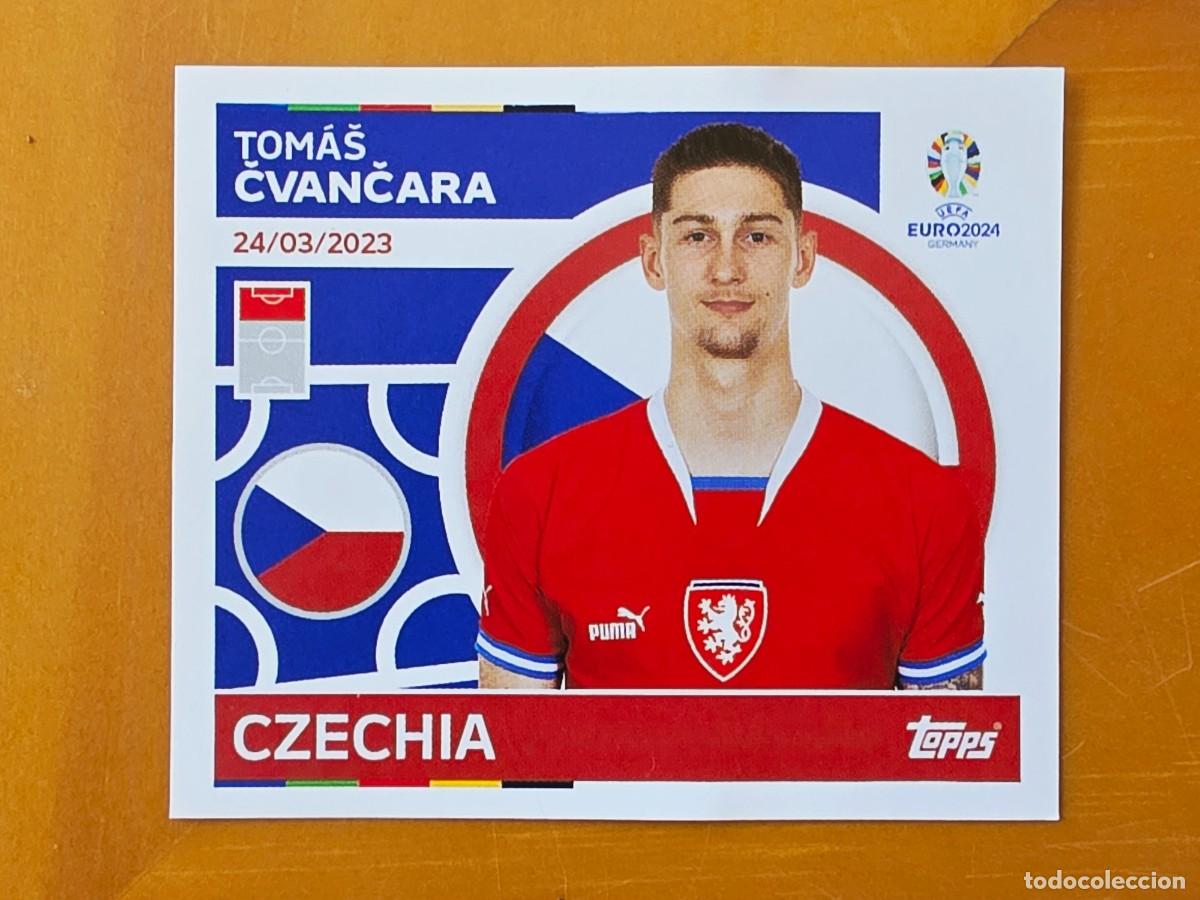 Cromos de f&uacute;tbol: CZE 17 Tom&aacute;&scaron; Čvančara, Rep&uacute;blica Checa Chequia, Topps UEFA Euro 2024, Eurocopa Germany 24 sticker