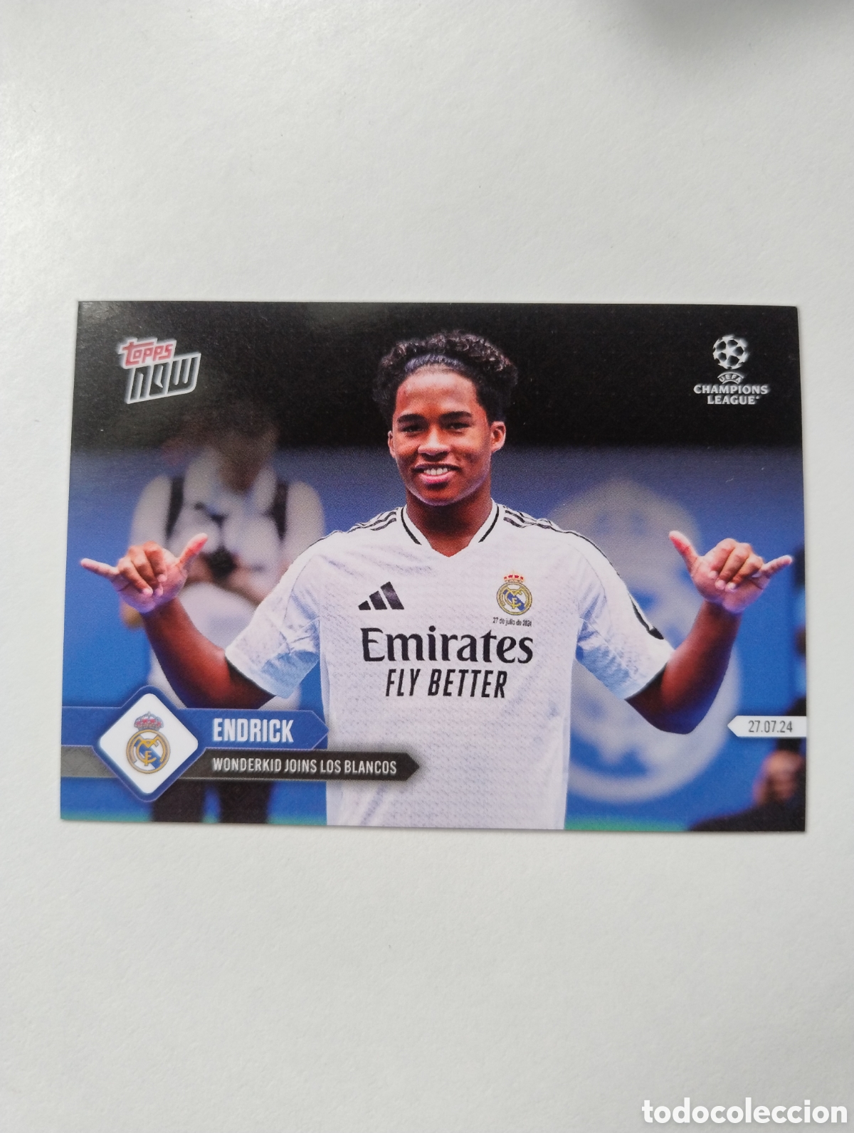 Cromos de Futebol: 142 - Endrick - Real Madrid - Topps Now 2022 Sin Logo Rookie Error