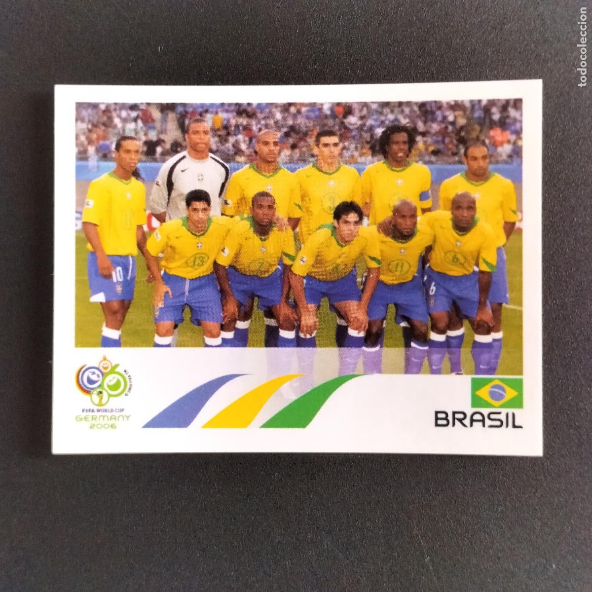 Cromos de f&uacute;tbol: 378 SELECCION EQUIPO BRASIL CON RONALDINHO CROMO FIFA WORLD CUP GERMANY 2006 MUNDIAL ALEMANIA PANINI
