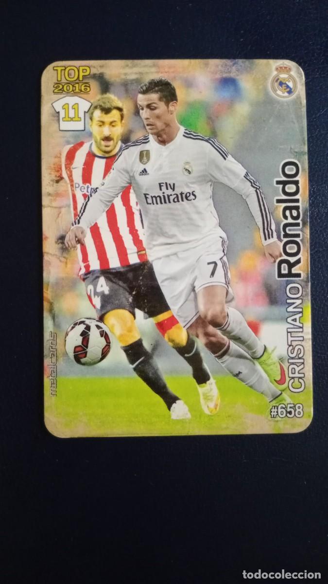 Cromos de f&uacute;tbol: 658 Cristiano Ronaldo - Real Madrid - Mundicromo 15 16 2015 2016 - Metalcard Top 2016