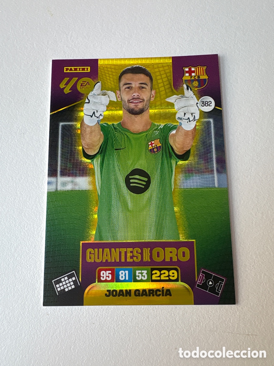Fu&szlig;ball-Sticker: Carta Joan Garc&iacute;a Guantes de Oro 382 Bar&ccedil;a Adrenalyn 2025-26