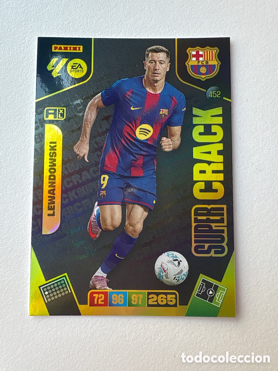 Fu&szlig;ball-Sticker: Carta Lewandowski S&uacute;per Crack 452 Bar&ccedil;a Adrenalyn 2025-26