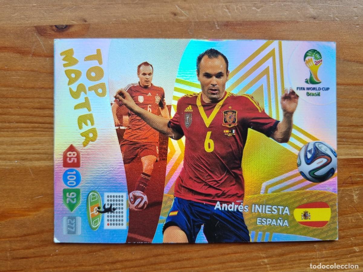 Cromos de f&uacute;tbol: 410 INIESTA (Espa&ntilde;a) TOP MASTER. FIFA World Cup Brazil 2014. Adrenalyn XL (Panini)