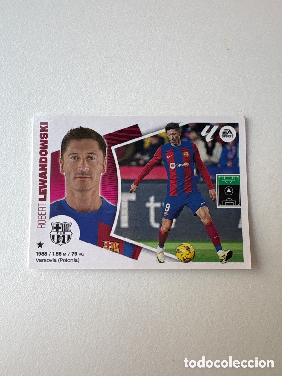 Cromos de f&uacute;tbol: Carta Robert Lewandowski 19 Bar&ccedil;a Liga Este 2024-25