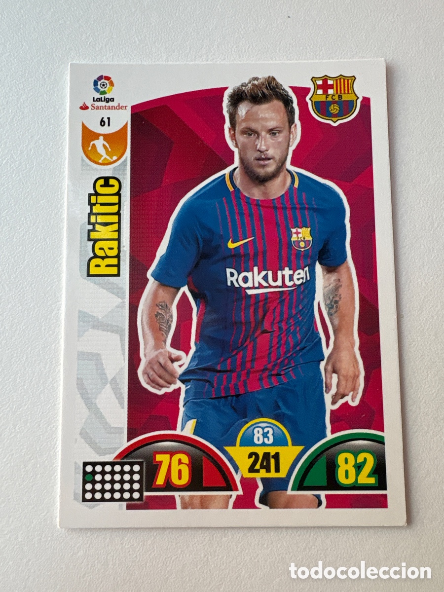 Cromos de f&uacute;tbol: Carta Rakitic Bar&ccedil;a 61 Adrenalyn 2017-18