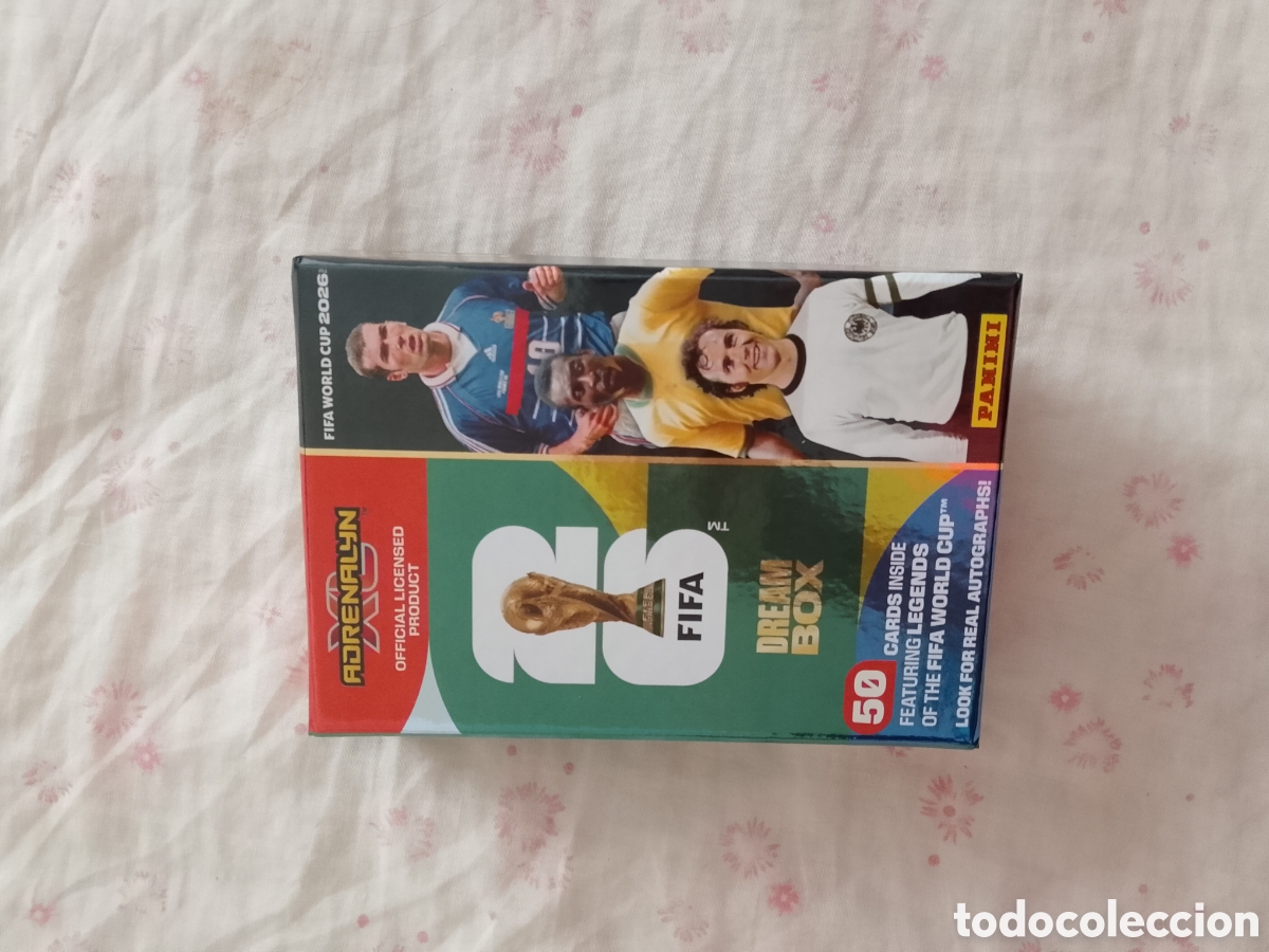 Cromos de f&uacute;tbol: CAJA VACIA DREAM BOX CROMO FUTBOL PANINI ADRENALYN MUNDIAL 2026 WORLD CUP ZIDANE PELE BECKENBAUER