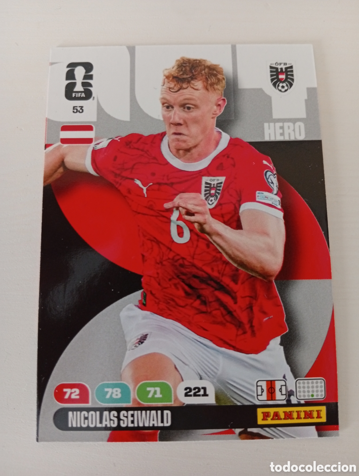 Cromos de f&uacute;tbol: 53 NICOLAS SEIWALD AUSTRIA ADRENALYN MUNDIAL FIFA WORLD CUP 2026 PANINI