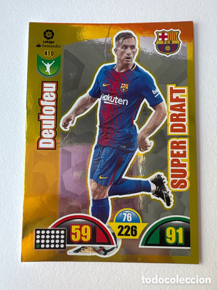 Cromos de f&uacute;tbol: Carta Deulofeu S&uacute;per Draft 410 Bar&ccedil;a Adrenalyn 2017-18