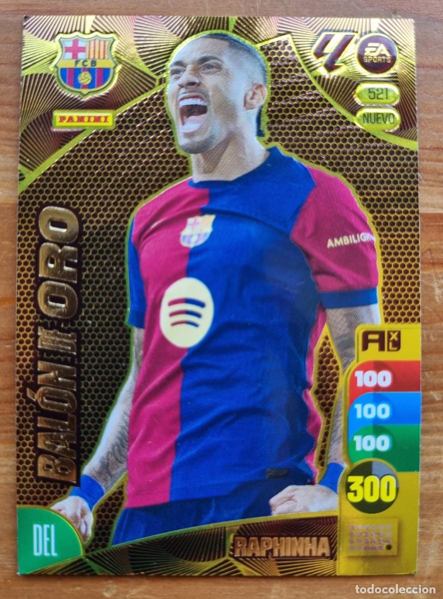 Cromos de f&uacute;tbol: 521 RAPHINHA (FC Barcelona) NUEVO BAL&Oacute;N DE ORO. Liga 2024 2025 24 25 Adrenalyn XL (Panini)