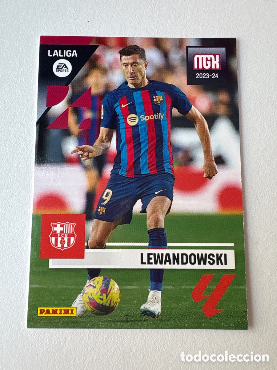 Cromos de f&uacute;tbol: Carta Lewandowski 107 Bar&ccedil;a Megacracks 2023-24