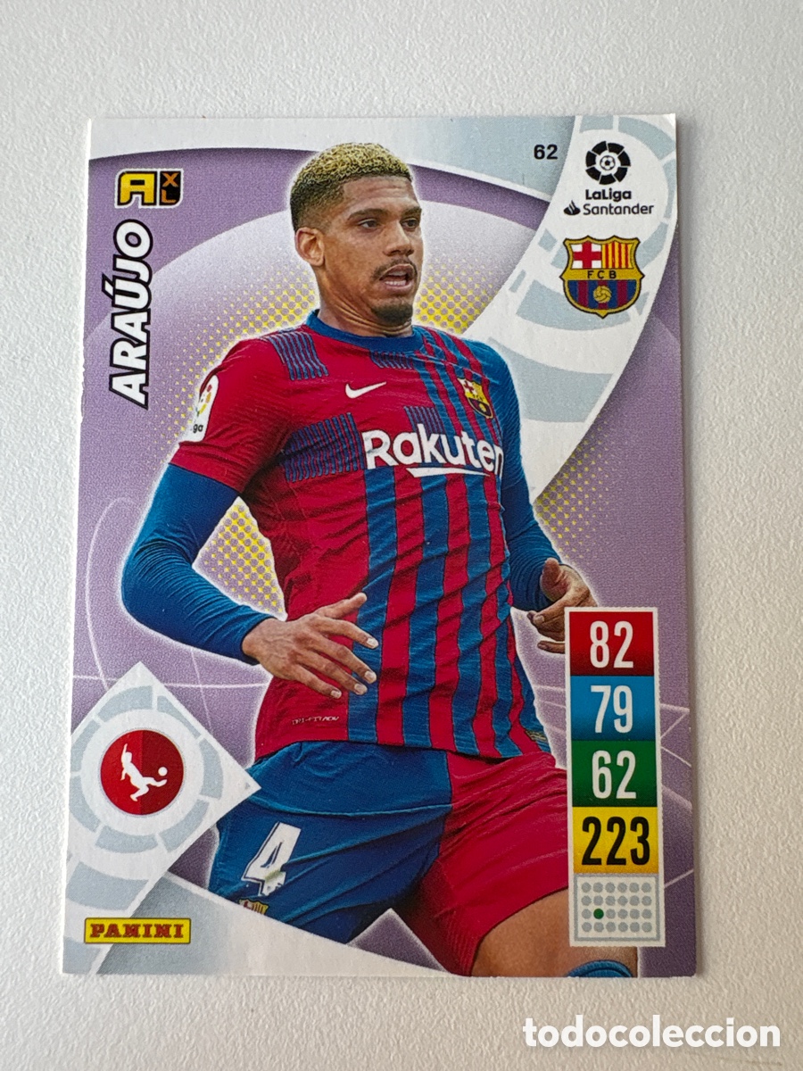 Cromos de f&uacute;tbol: Carta Araujo 62 Bar&ccedil;a Adrenalyn 2021-22