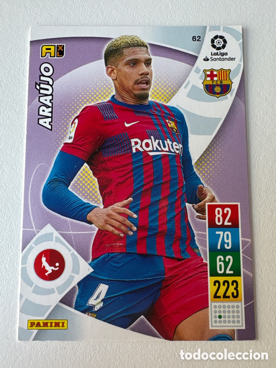 Cromos de f&uacute;tbol: Carta Araujo 62 Bar&ccedil;a Adrenalyn 2021-22