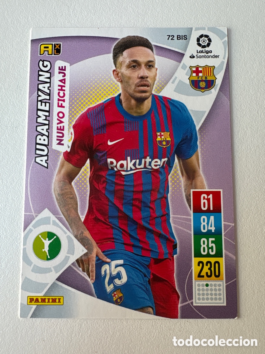 Football Stickers: Carta Aubameyang Nuevo Fichaje 72bis Bar&ccedil;a Adrenalyn 2021-22