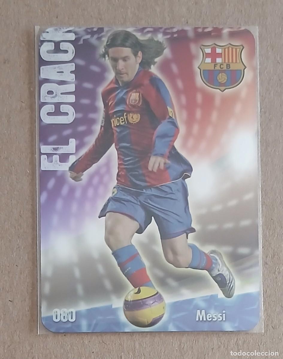 Figurine di Calcio: CROMO n&ordm; 80 MESSI BARCELONA BRILLO LISO PUNTAS REDONDAS MUNDICROMO 2008-2009 PANINI. Nuevo.